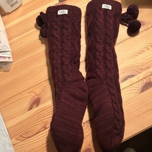 UGG Women's Knit Socks - Burgundy